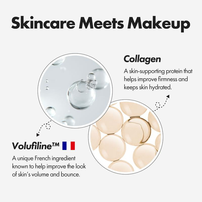 [OFFICIAL ELROEL PRODUCT] ELROEL BLANC Cover Cream Stick V W/ Detachable Brush - Korean Skin Care Color-Changing Foundation Stick with Collagen Capsules (0.45 Oz)