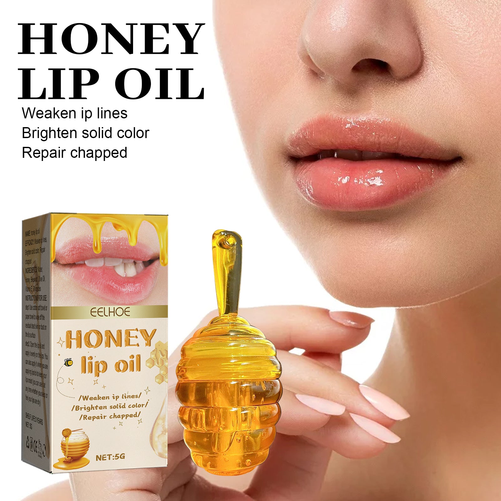 Honey Lip Oil, Reduces Lip Lines.