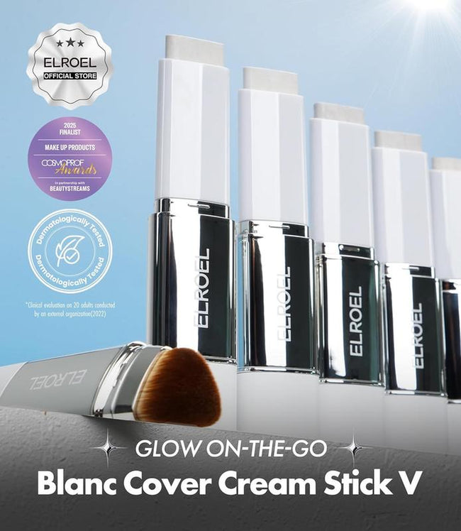 Cover Cream Stick W/ Detachable Brush - Korean Skin Care Color-Changing Foundation Stick with Collagen Capsules (0.45 Oz) Main Image